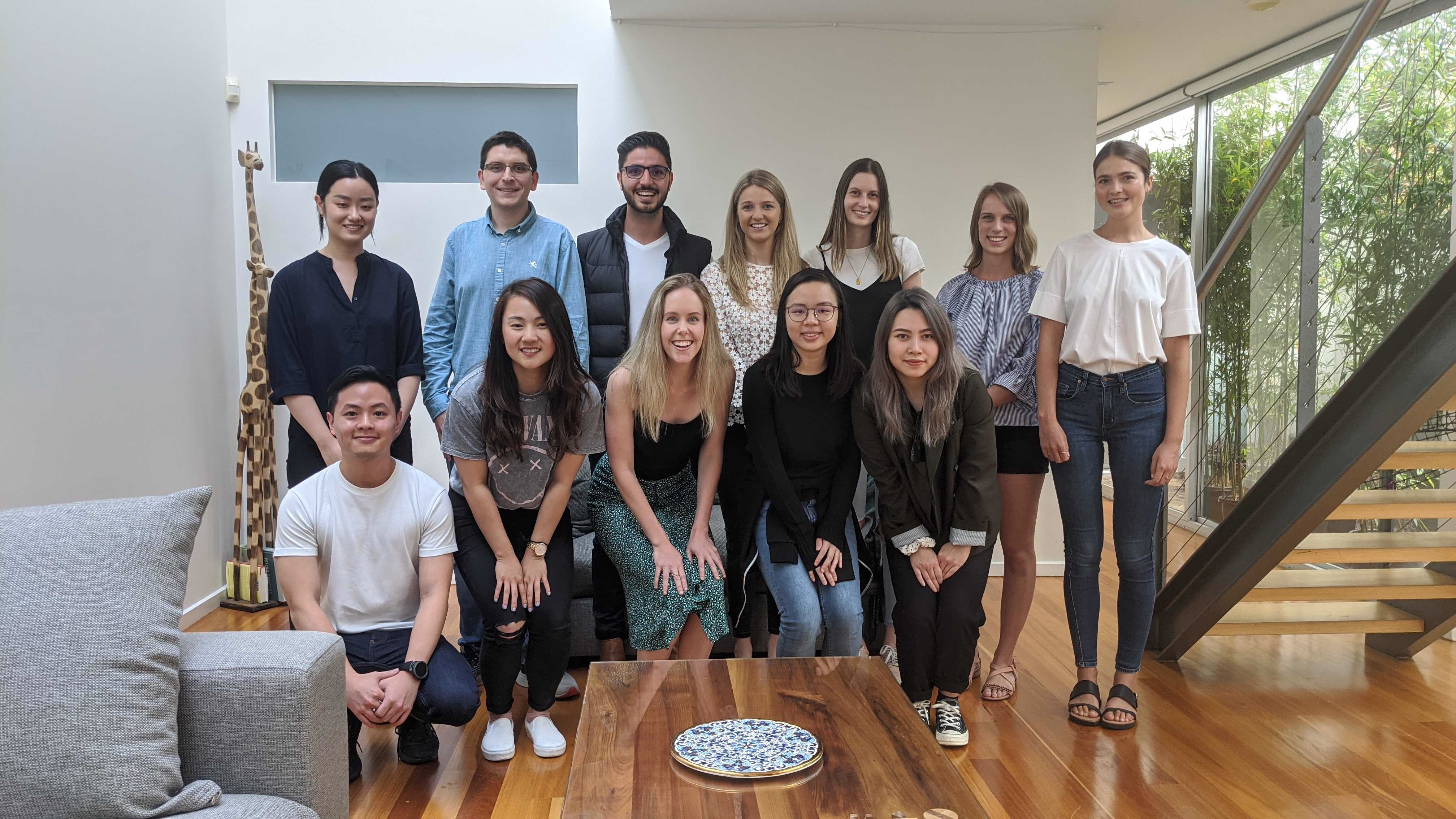 Group photo of the Behavioural Medicine Lab in 2020, in a living room